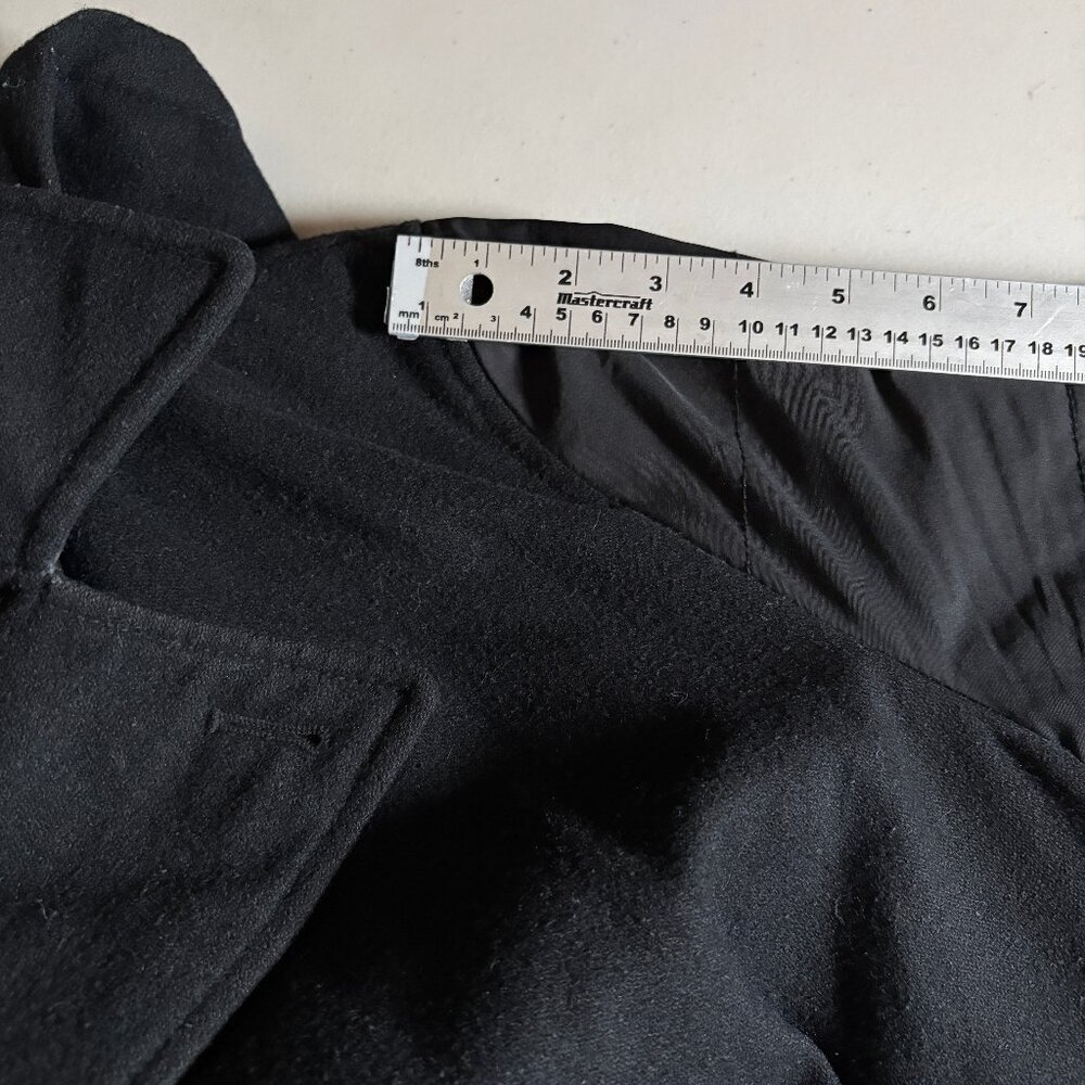 John Varvatos USA Wool Blend Hooded Peacoat Jacket - Men's Size L - Black - Picture 13 of 15